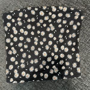 American soft and sexy rib tube top. Black with flowers. Never worn